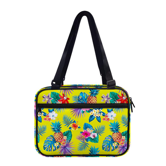 Lime Hawaiian Pineapple Pattern Print Double Strap Bible Bag