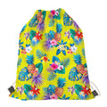 Lime Hawaiian Pineapple Pattern Print Drawstring Bag