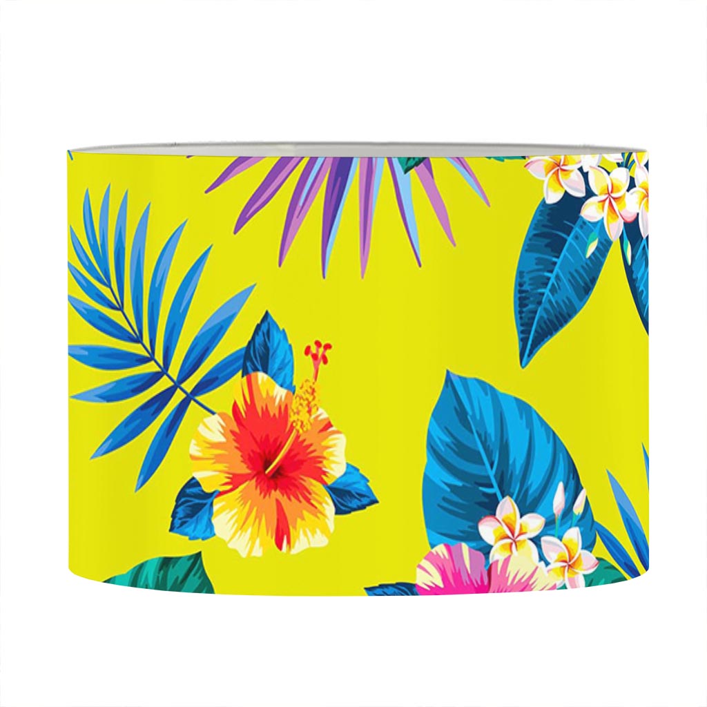 Lime Hawaiian Pineapple Pattern Print Drum Lamp Shade