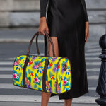 Lime Hawaiian Pineapple Pattern Print Duffle Bag