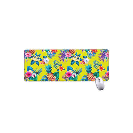 Lime Hawaiian Pineapple Pattern Print Extended Mouse Pad