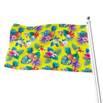 Lime Hawaiian Pineapple Pattern Print Flag