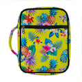 Lime Hawaiian Pineapple Pattern Print Front Pocket Bible Bag