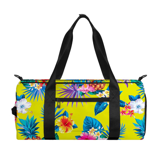 Lime Hawaiian Pineapple Pattern Print Gym Bag