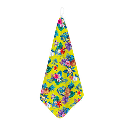 Lime Hawaiian Pineapple Pattern Print Hand Towel