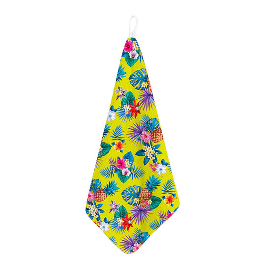 Lime Hawaiian Pineapple Pattern Print Hand Towel