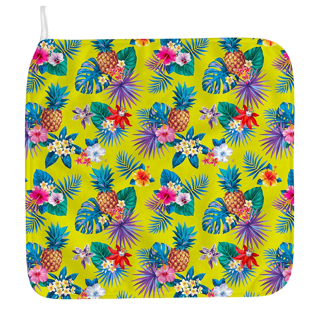 Lime Hawaiian Pineapple Pattern Print Hand Towel
