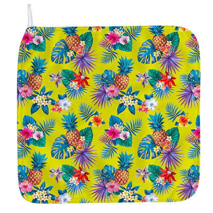 Lime Hawaiian Pineapple Pattern Print Hand Towel