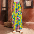Lime Hawaiian Pineapple Pattern Print Harem Pants