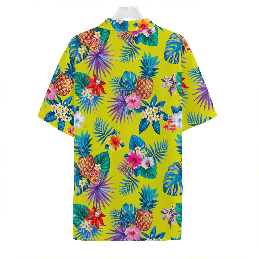 Lime Hawaiian Pineapple Pattern Print Hawaiian Shirt