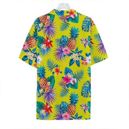 Lime Hawaiian Pineapple Pattern Print Hawaiian Shirt