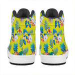 Lime Hawaiian Pineapple Pattern Print High Top Leather Sneakers