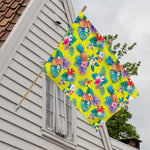 Lime Hawaiian Pineapple Pattern Print House Flag