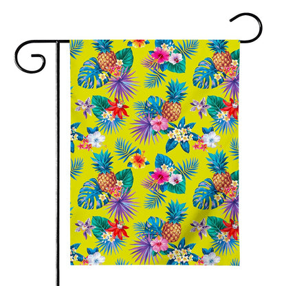 Lime Hawaiian Pineapple Pattern Print House Flag