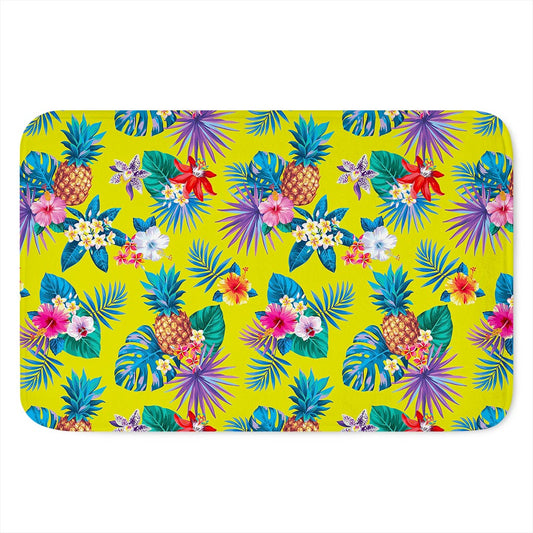 Lime Hawaiian Pineapple Pattern Print Indoor Door Mat