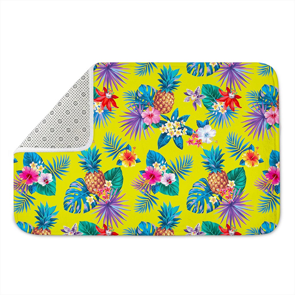 Lime Hawaiian Pineapple Pattern Print Indoor Door Mat