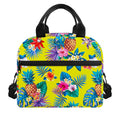 Lime Hawaiian Pineapple Pattern Print Insulated Lunch Bag