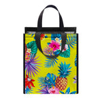 Lime Hawaiian Pineapple Pattern Print Insulated Lunch Tote