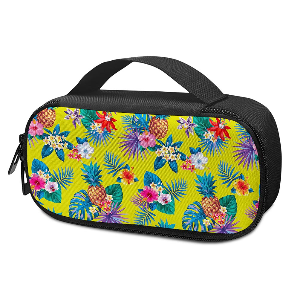 Lime Hawaiian Pineapple Pattern Print Insulin Cooler Travel Case
