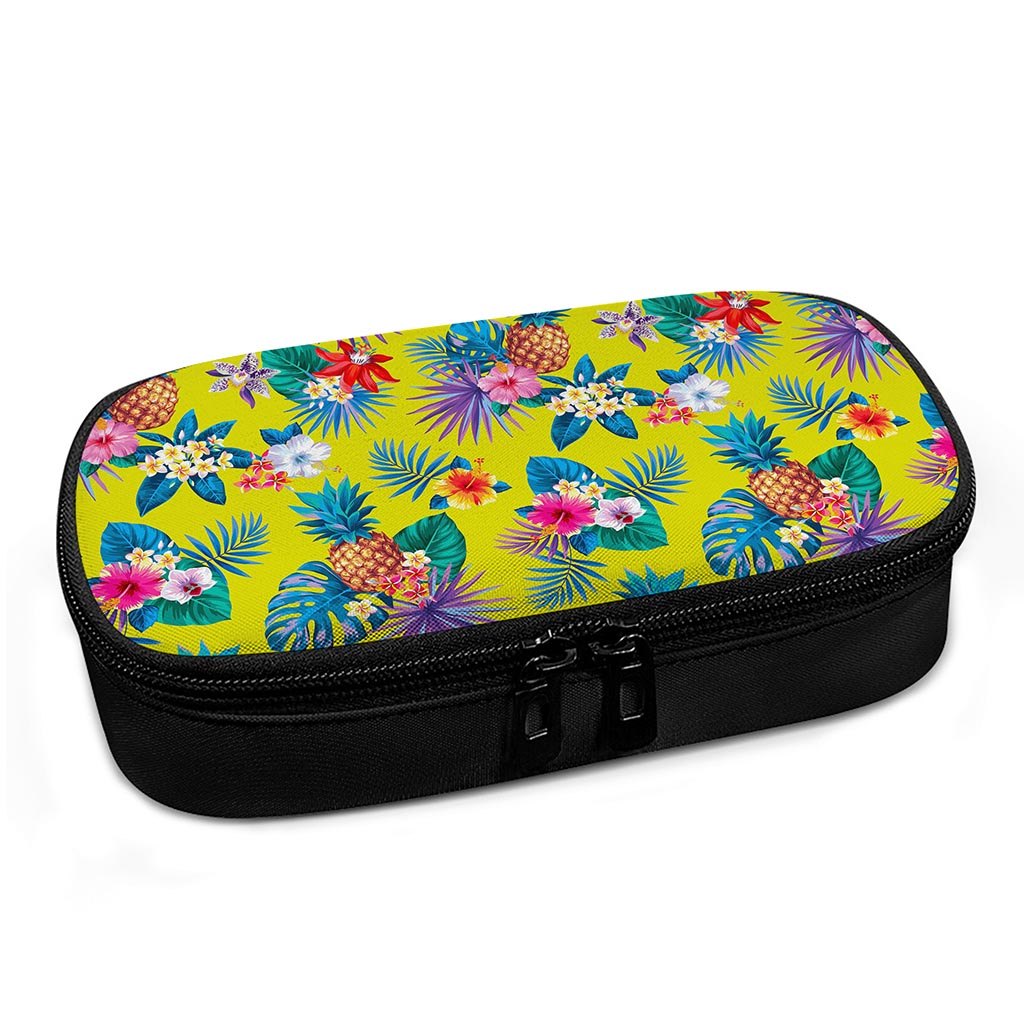Lime Hawaiian Pineapple Pattern Print Insulin Cooler Travel Case
