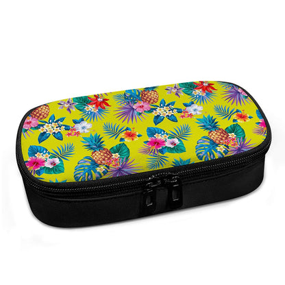 Lime Hawaiian Pineapple Pattern Print Insulin Cooler Travel Case