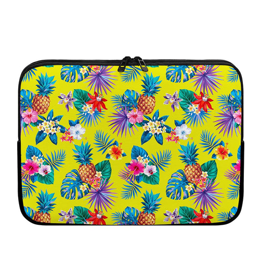 Lime Hawaiian Pineapple Pattern Print Laptop Sleeve