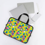 Lime Hawaiian Pineapple Pattern Print Laptop Sleeve With Handle