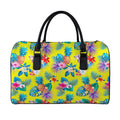 Lime Hawaiian Pineapple Pattern Print Leather Duffel Bag