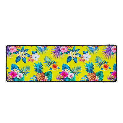 Lime Hawaiian Pineapple Pattern Print Long Kitchen Mat