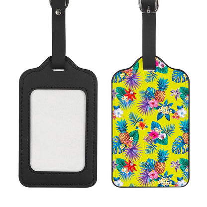 Lime Hawaiian Pineapple Pattern Print Luggage Tag
