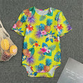 Lime Hawaiian Pineapple Pattern Print Men's Bodysuit
