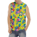 Lime Hawaiian Pineapple Pattern Print Men's Fitness Tank Top