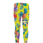 Lime Hawaiian Pineapple Pattern Print Men's leggings