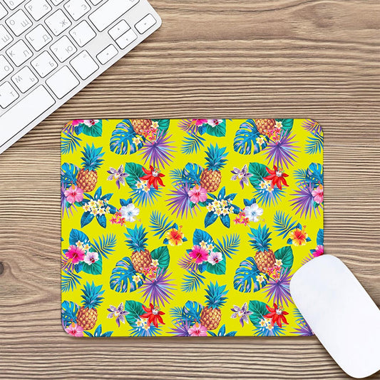 Lime Hawaiian Pineapple Pattern Print Mouse Pad