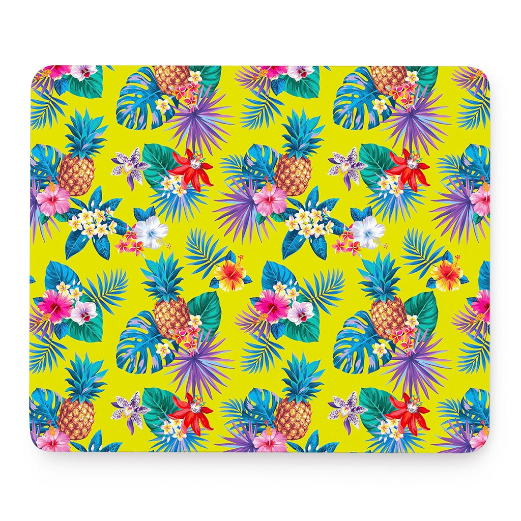 Lime Hawaiian Pineapple Pattern Print Mouse Pad