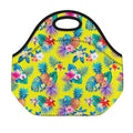 Lime Hawaiian Pineapple Pattern Print Neoprene Lunch Bag