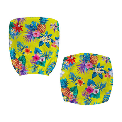 Lime Hawaiian Pineapple Pattern Print Office Chair Cover