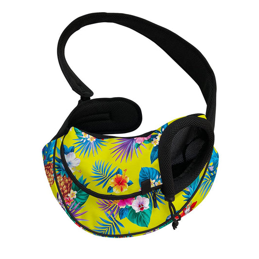 Lime Hawaiian Pineapple Pattern Print Pet Sling Carrier