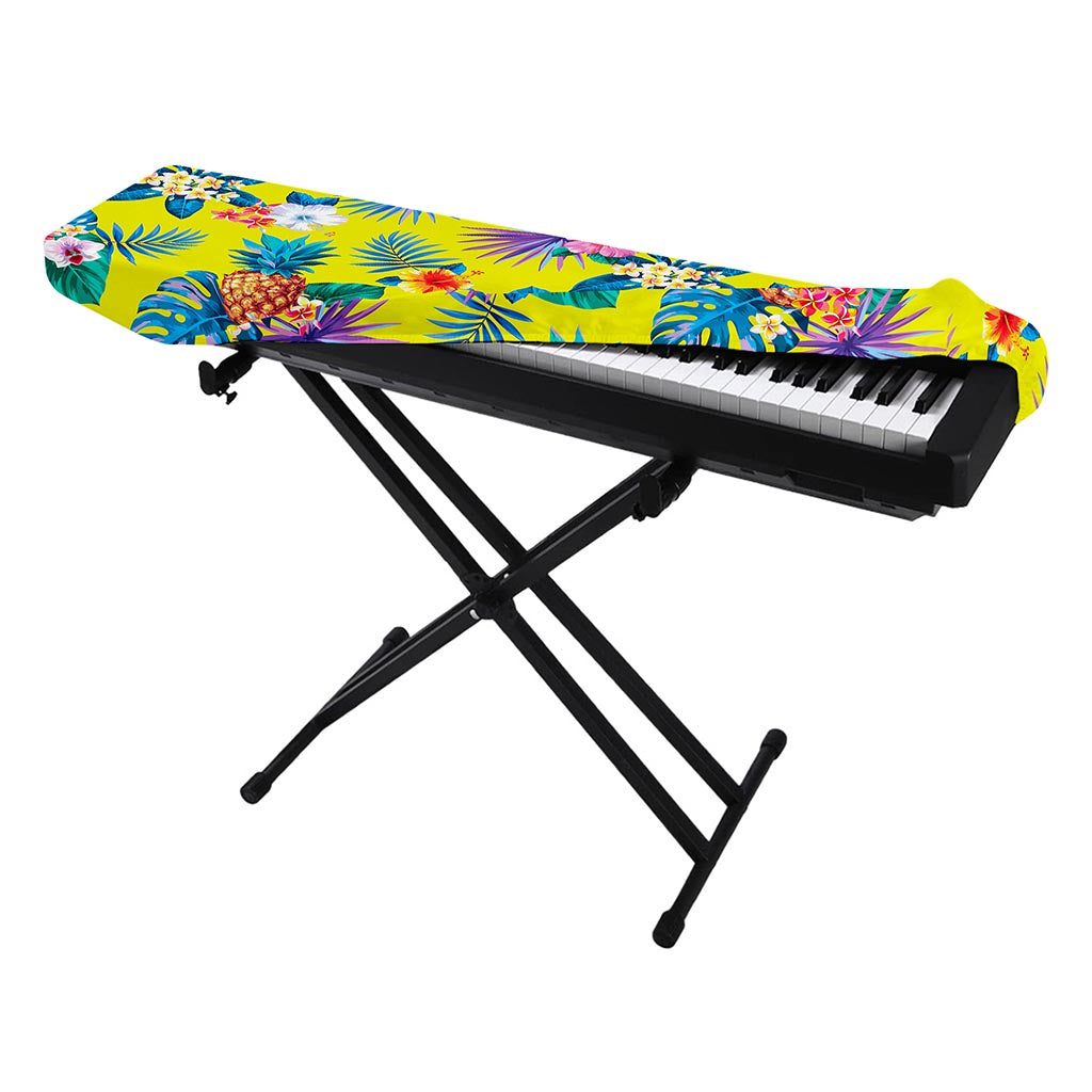 Lime Hawaiian Pineapple Pattern Print Piano Keyboard Cover