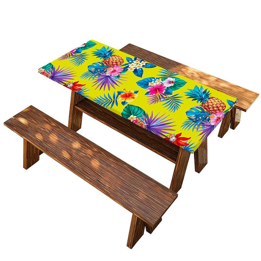 Lime Hawaiian Pineapple Pattern Print Picnic Table Cover