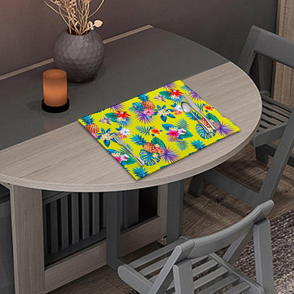 Lime Hawaiian Pineapple Pattern Print Placemat