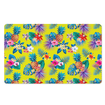 Lime Hawaiian Pineapple Pattern Print Polyester Doormat
