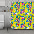 Lime Hawaiian Pineapple Pattern Print Polyester Shower Curtain