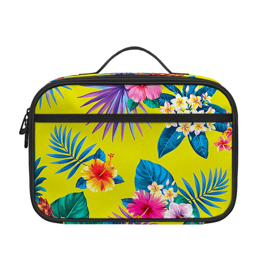 Lime Hawaiian Pineapple Pattern Print Portable Lunch Bag