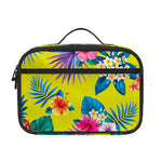 Lime Hawaiian Pineapple Pattern Print Portable Lunch Bag