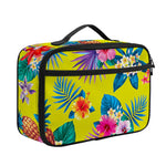 Lime Hawaiian Pineapple Pattern Print Portable Lunch Bag