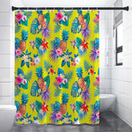 Lime Hawaiian Pineapple Pattern Print Premium Shower Curtain