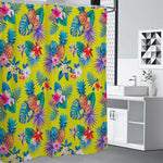 Lime Hawaiian Pineapple Pattern Print Premium Shower Curtain
