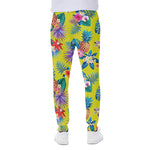 Lime Hawaiian Pineapple Pattern Print Scuba Joggers