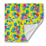 Lime Hawaiian Pineapple Pattern Print Silk Bandana